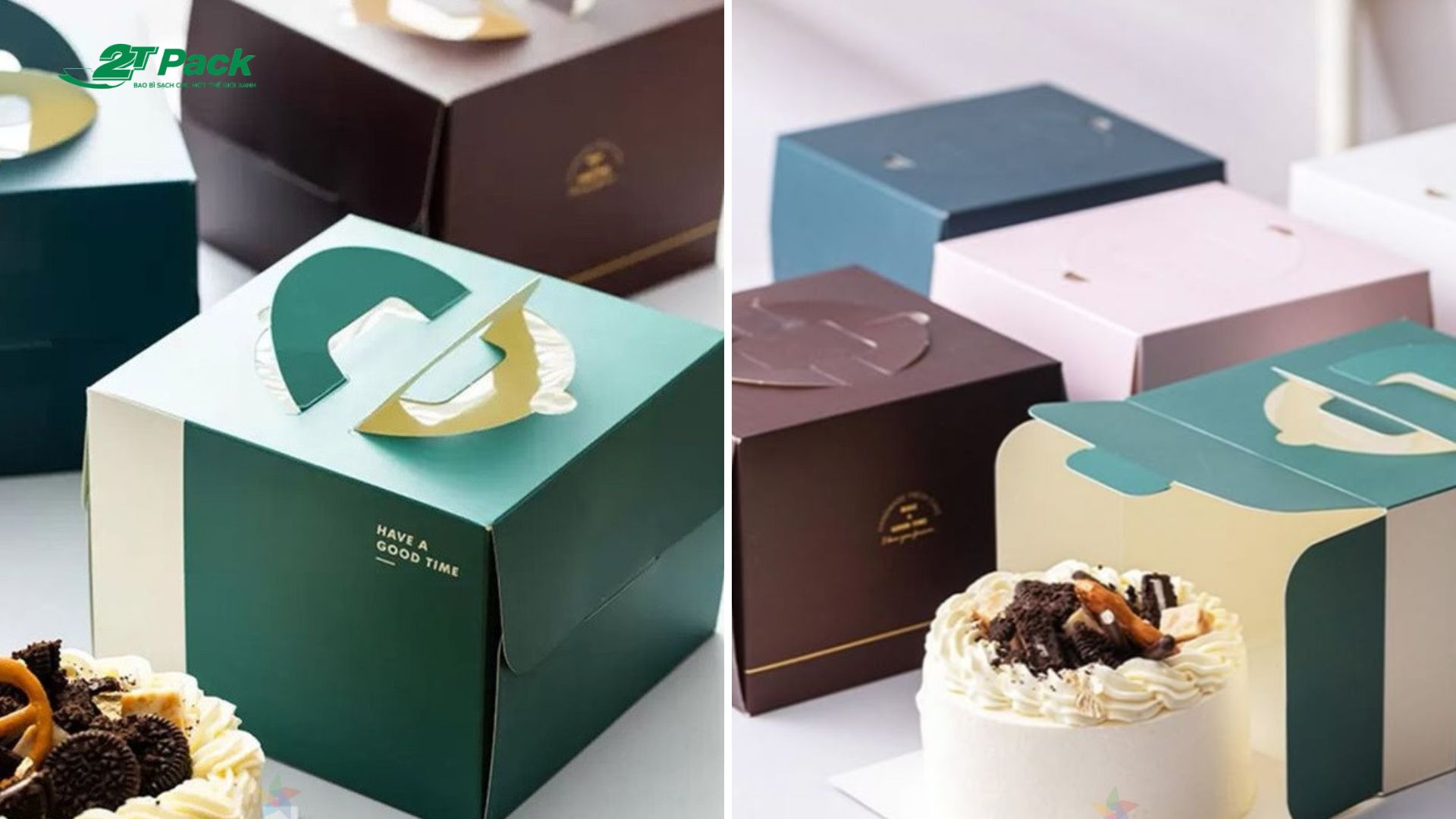 Mẫu hộp đựng bánh sinh nhật đơn giản, sang trọng