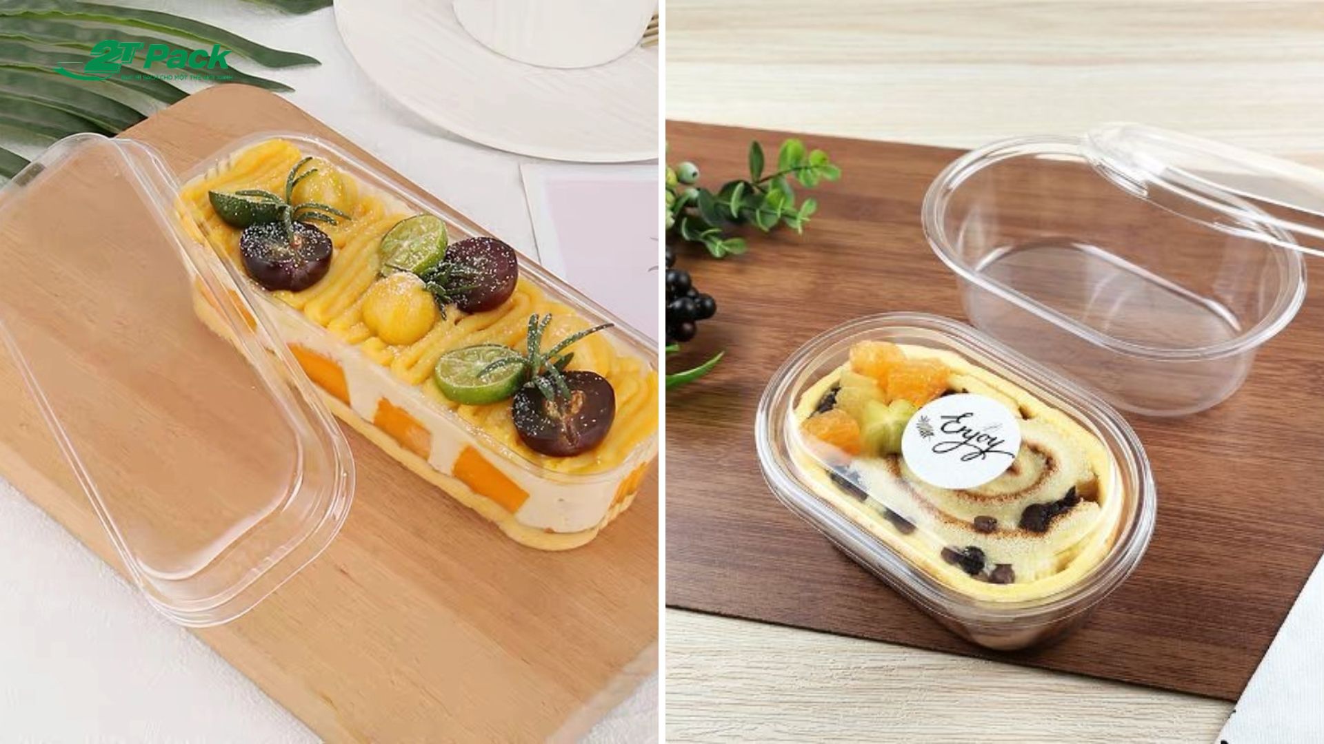 Hộp bánh oval trong suốt đựng bánh bông lan