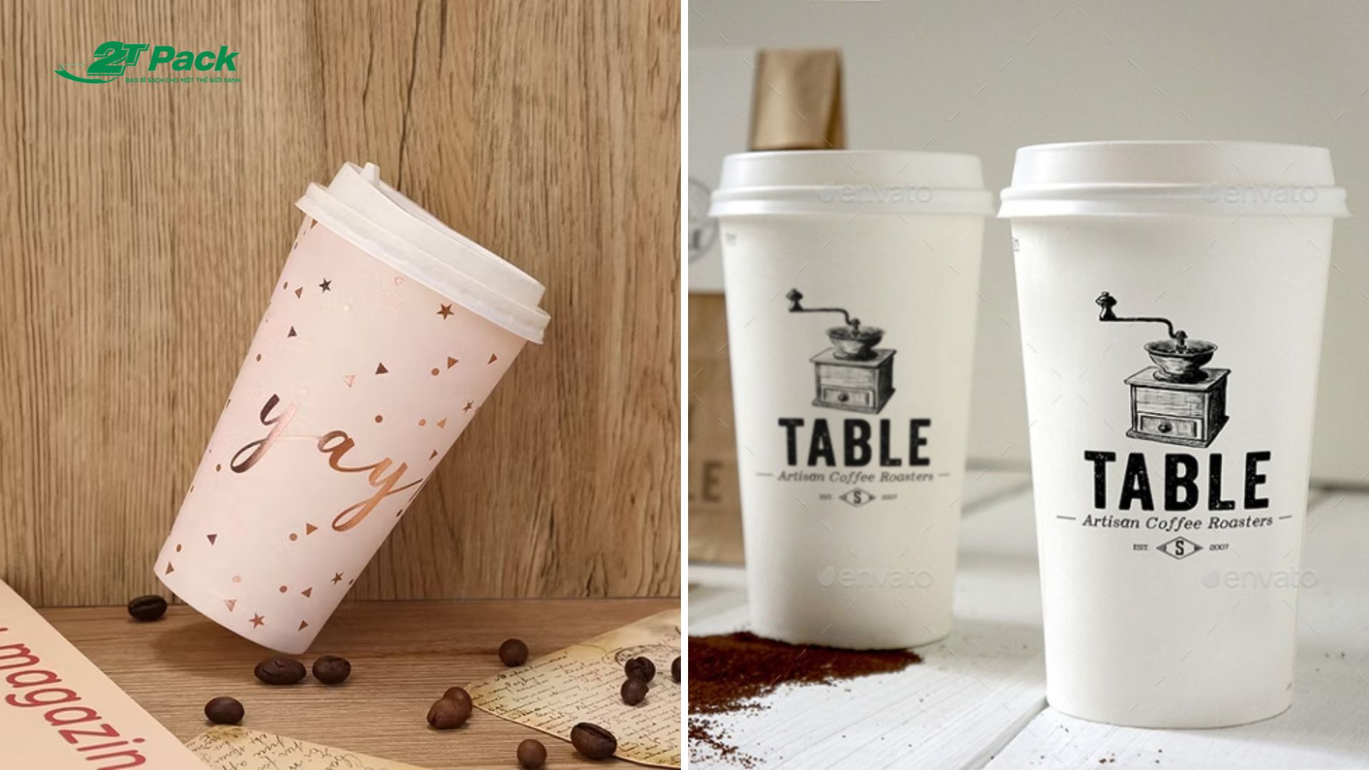 Mẫu ly giấy in logo thương hiệu đựng trà sữa