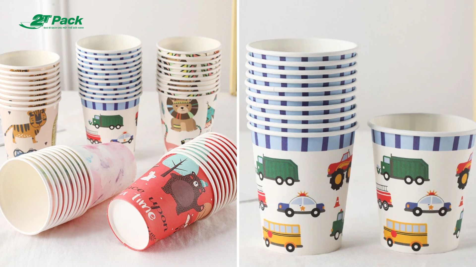 Mẫu ly giấy Irovy in hình ảnh sinh động