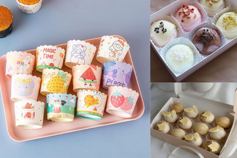 Cup giấy và khuôn giấy vừa dùng để nướng, vừa giúp trang trí và trình bày bánh gọn gàng