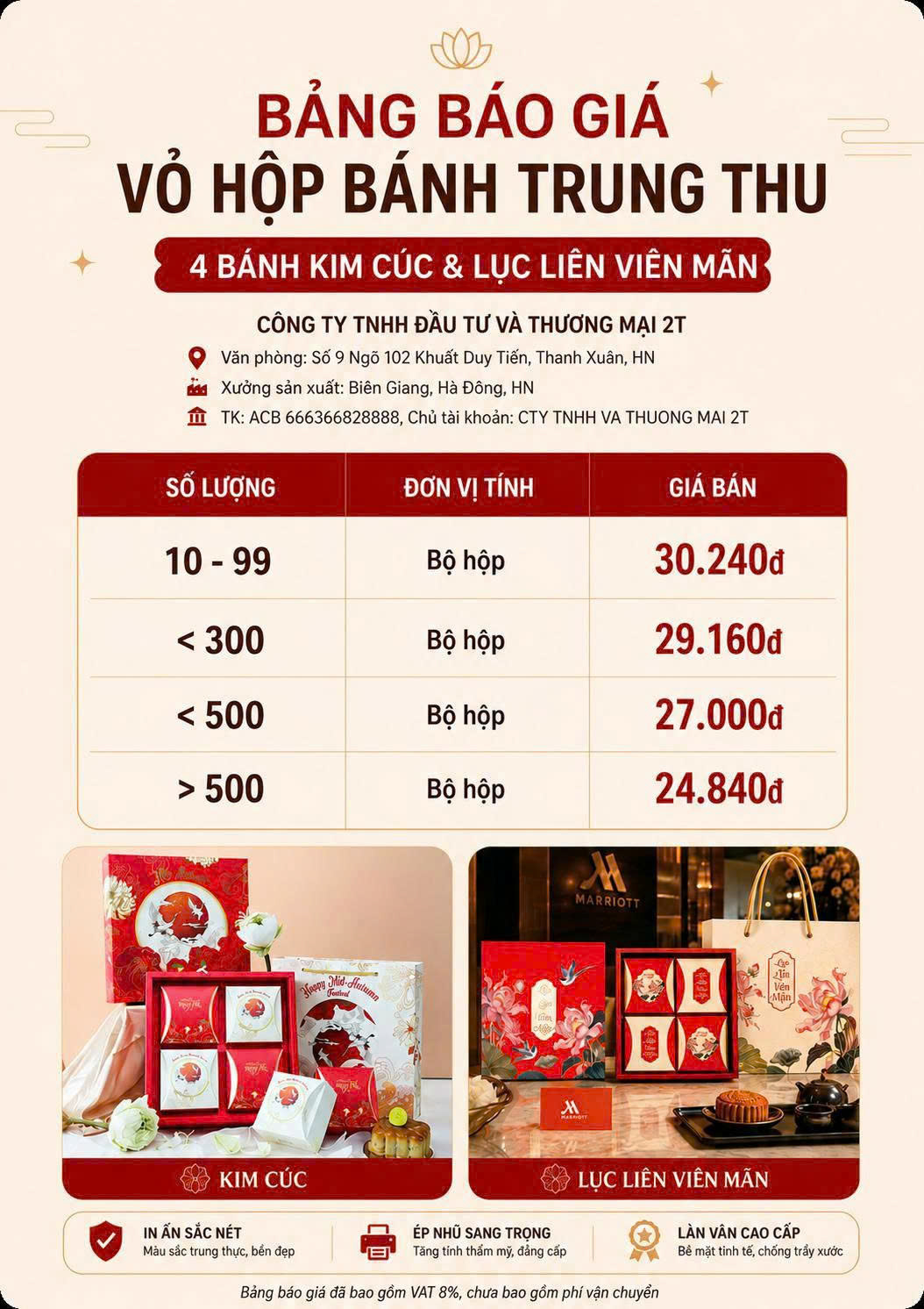 Hộp Trung Thu Lục Liên Viên Mãn (4 bánh)