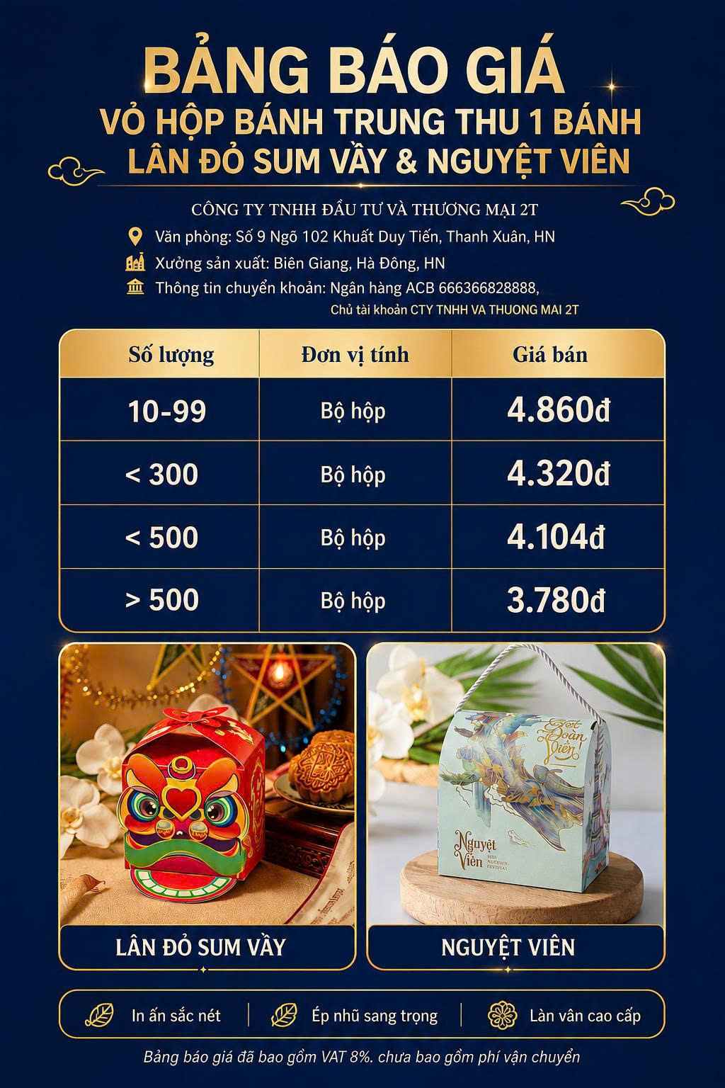 Hộp bánh trung thu Tết Sum Vầy (1 Bánh)