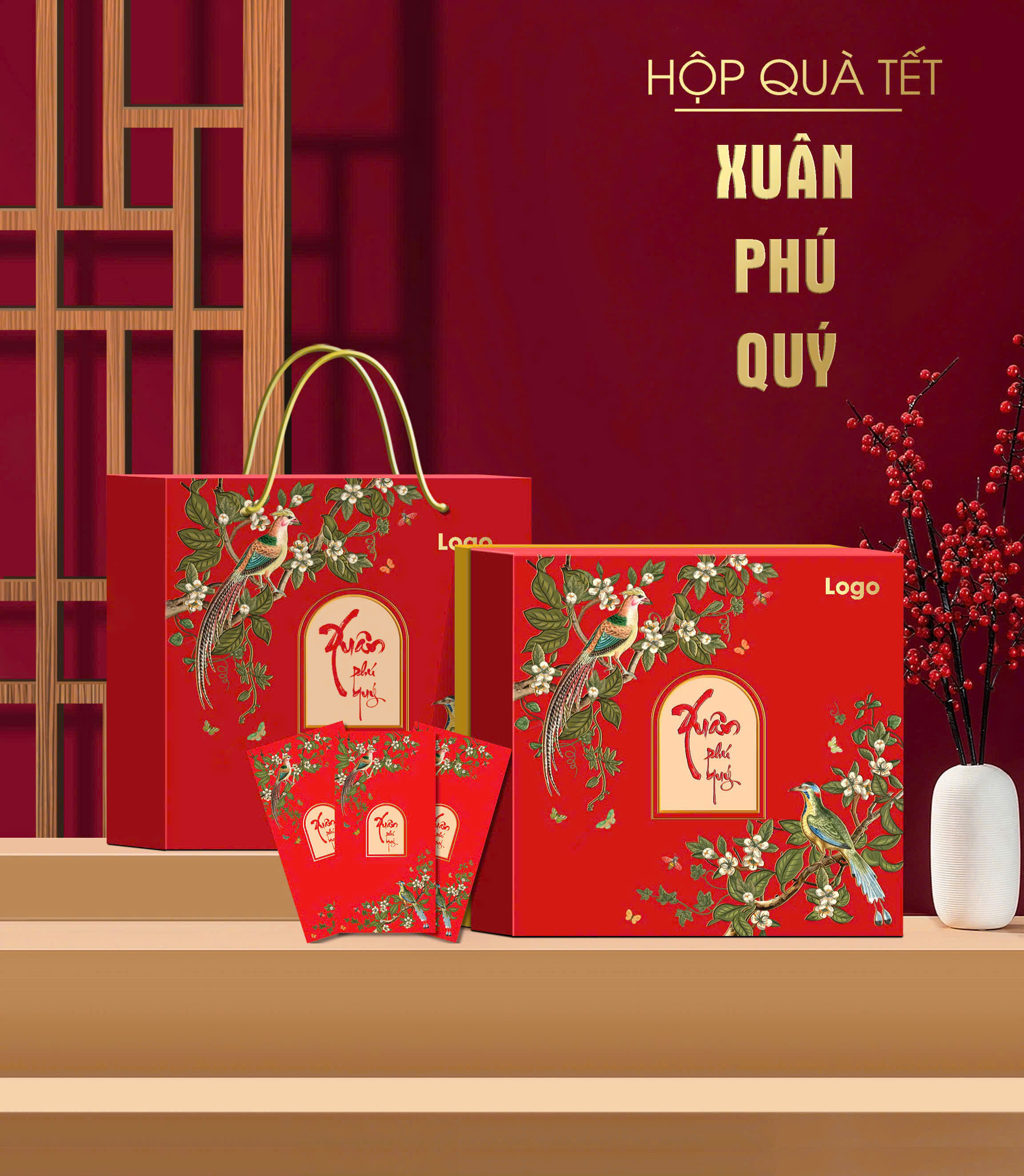 Hộp Đựng Quà Tết 2026 Âm Dương - KT: 36x36x10.5cm