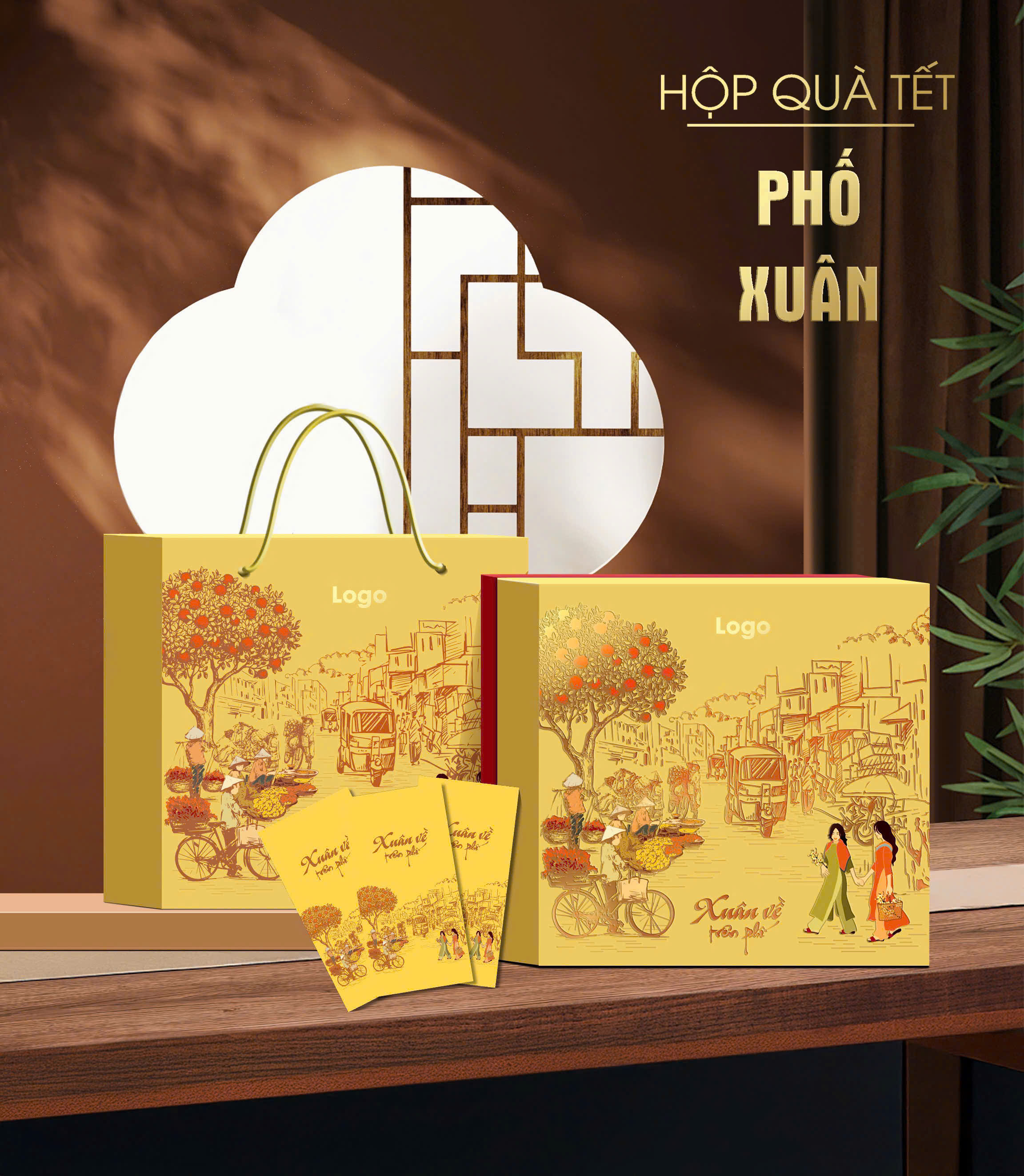 Hộp Đựng Quà Tết 2026 Âm Dương - KT: 36x36x10.5cm