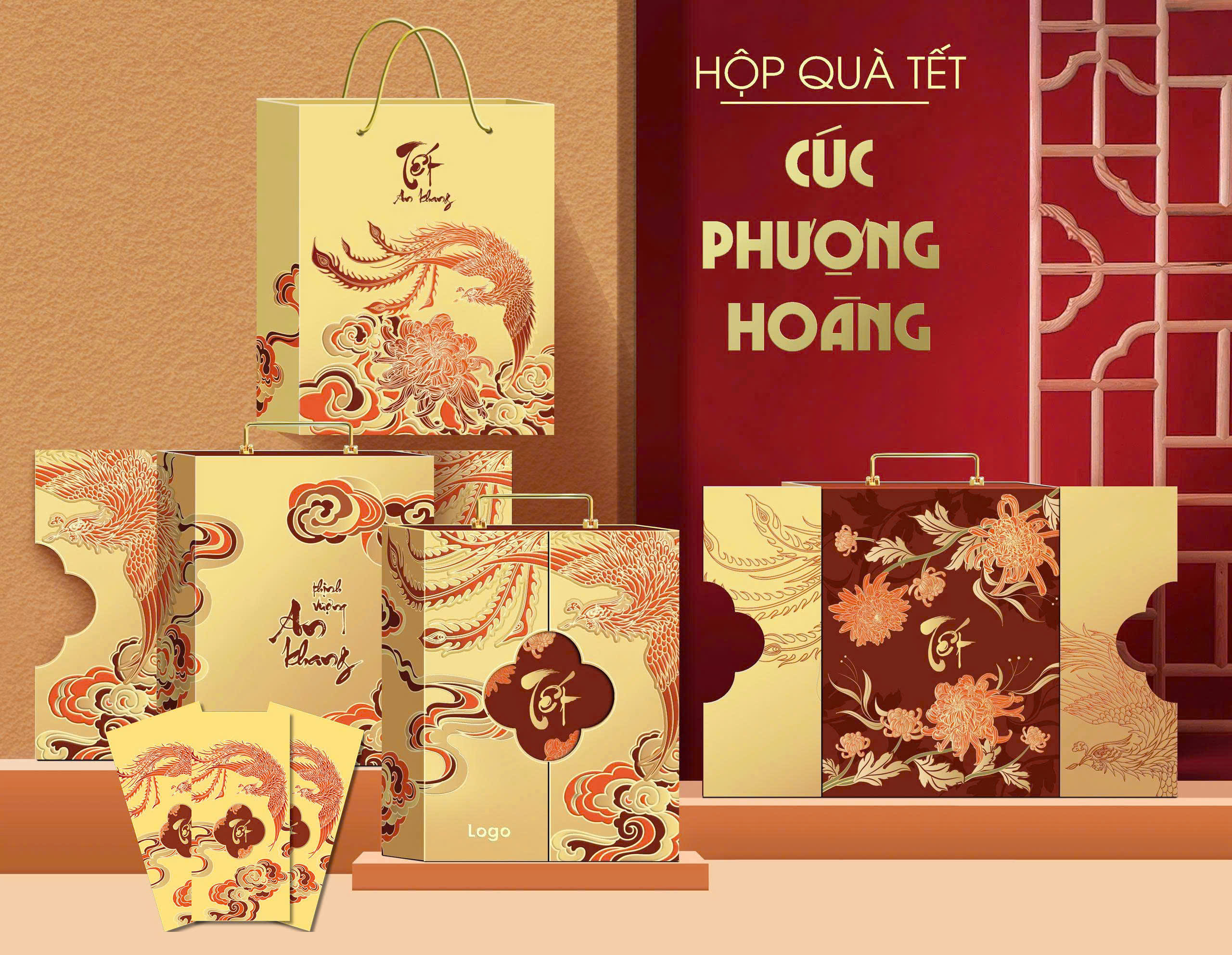 Hộp Đựng Quà Tết 2026 Mở 2 Cửa - KT: 28x36x10.5cm