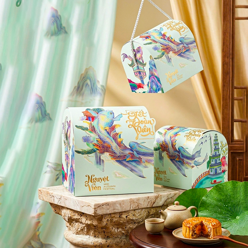 Hộp đựng bánh trung thu Tết Đoàn Viên (1 Bánh)