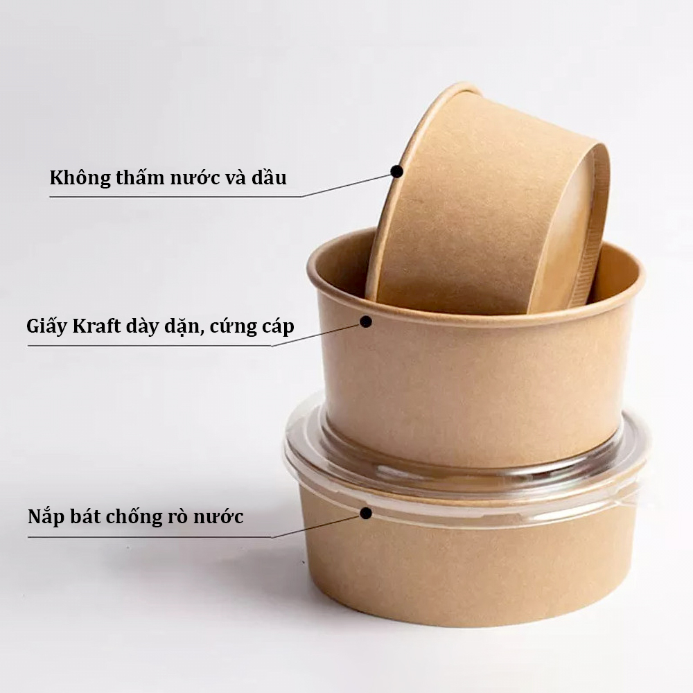 Tô/Bát Giấy Kraft Dùng 1 Lần