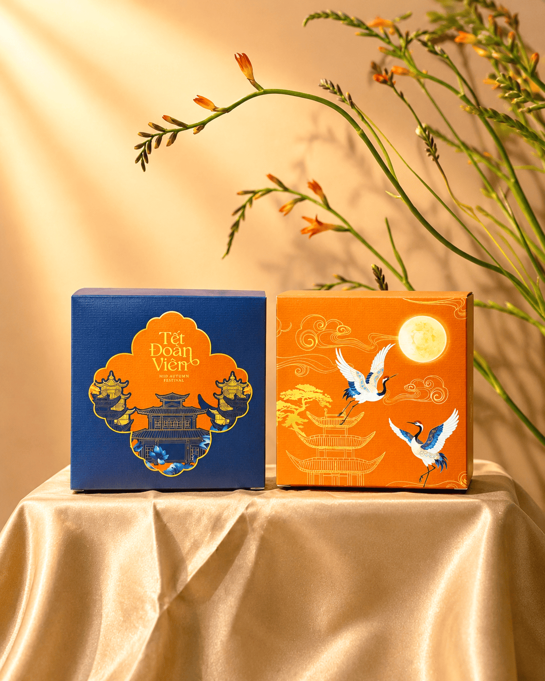 Hộp đựng bánh trung thu Tết Đoàn Viên (2 Bánh)