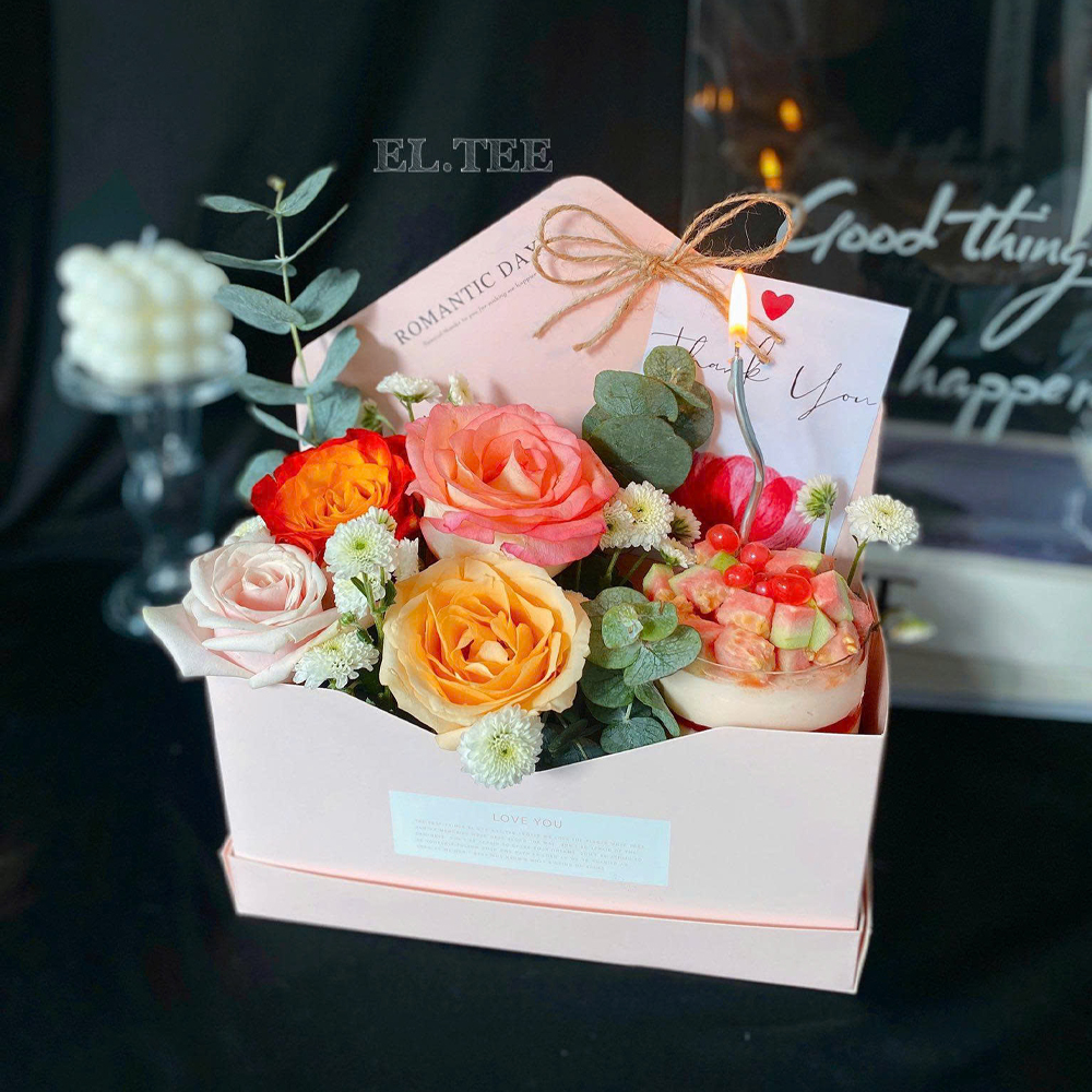 Hộp Mica Có Quai Xách Nhựa Trắng Cắm Hoa, Đựng Quà Tặng