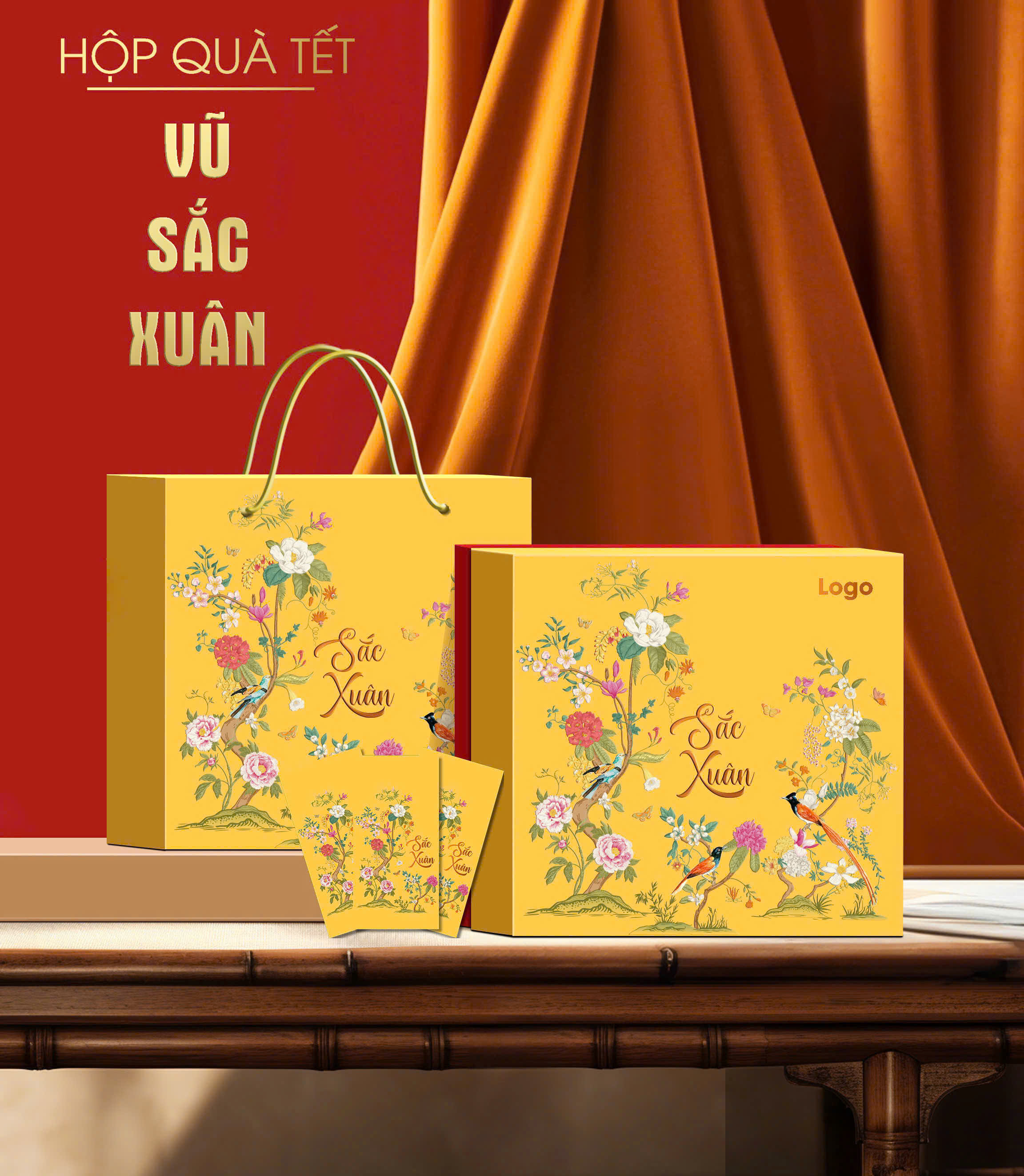 Hộp Đựng Quà Tết 2026 Âm Dương - KT: 36x36x10.5cm
