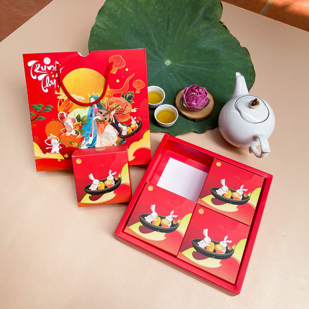 Hộp Đựng Bánh Trung Thu 4 Bánh