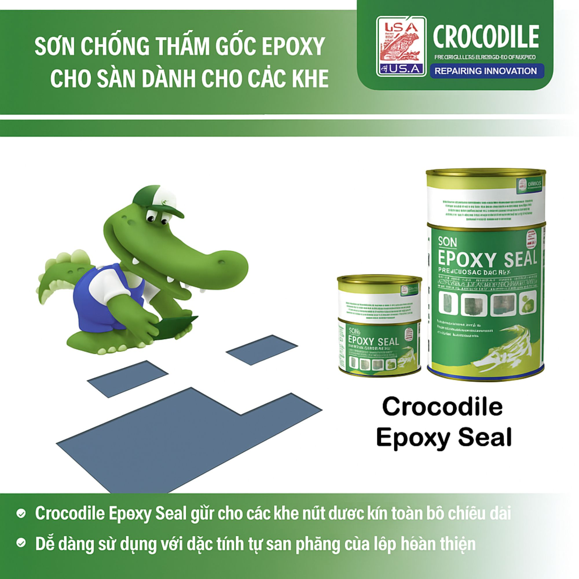 🛠️ Hướng Dẫn Thi Công Crocodile Epoxy Seal – Giải Pháp Sửa Chữa & Kết Nối
