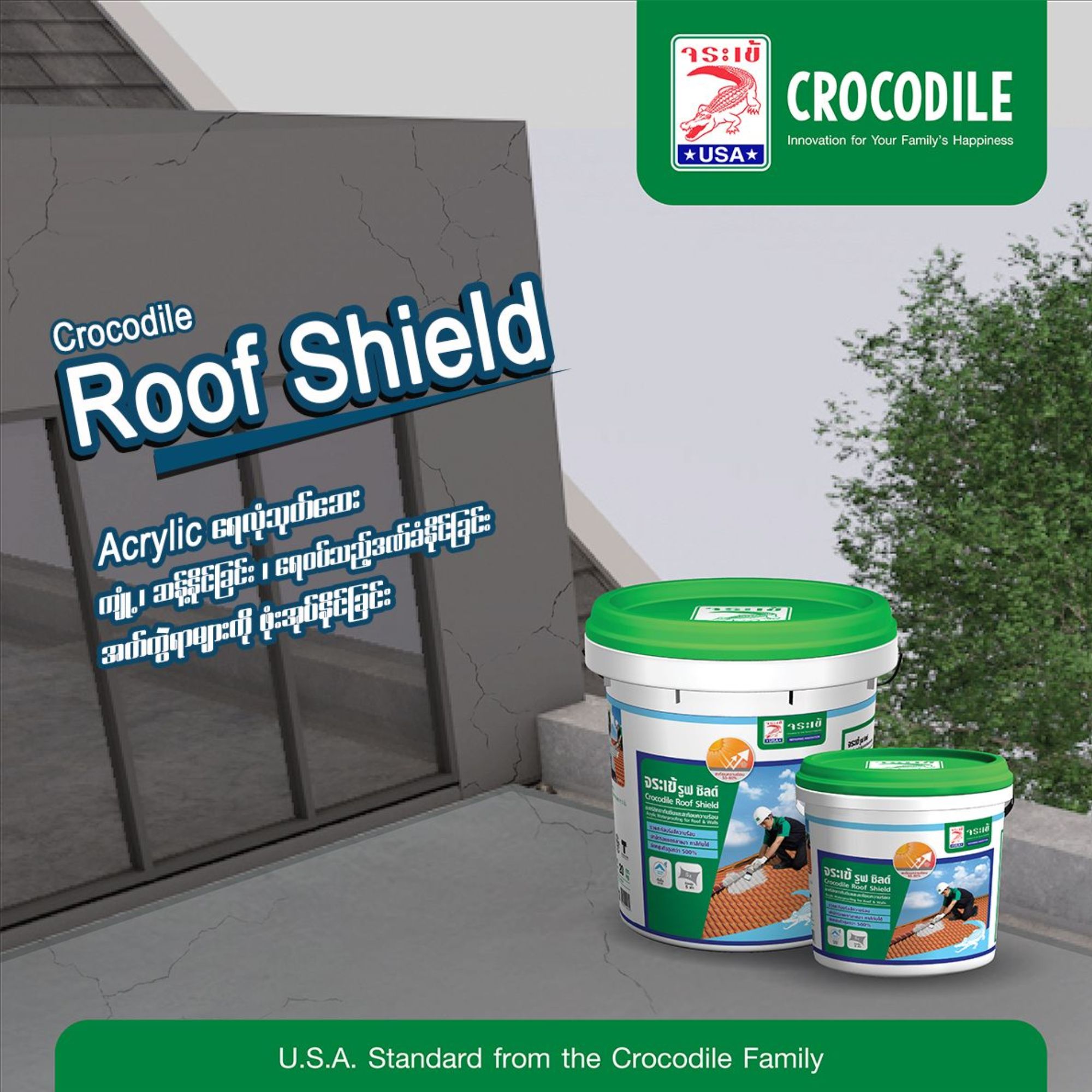Giải pháp chống thấm tường ngoài hiệu quả với Crocodile Roof Shield
