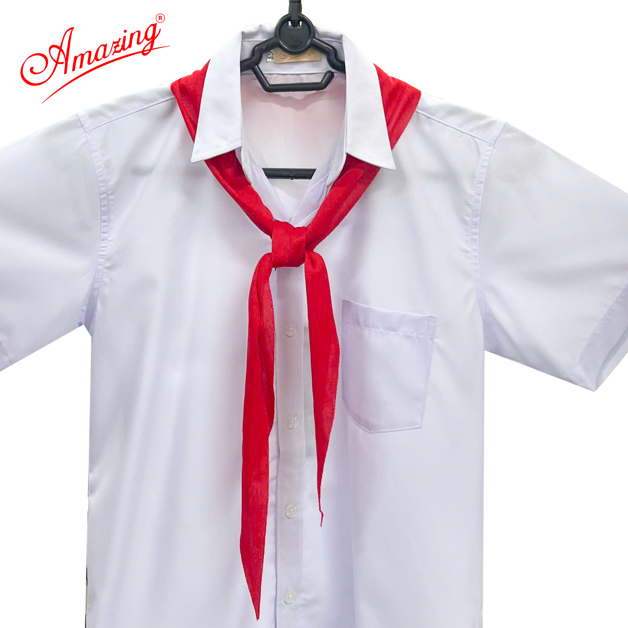 Combo 5 Khăn quàng đỏ học sinh thương hiệu Amazing Vải thun cotton cao cấp mềm mại, thoáng khí