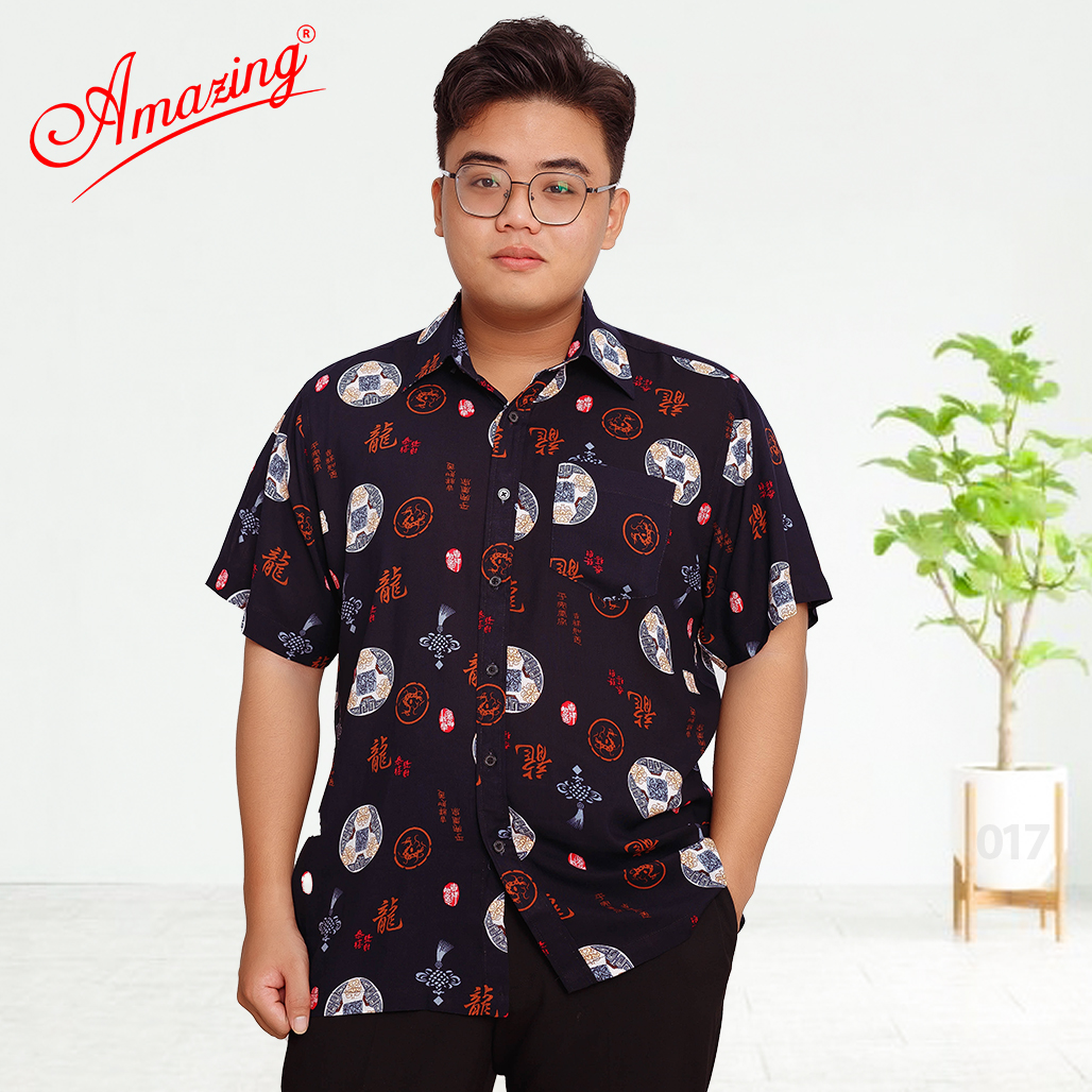 Áo tol bông dân gian tre trúc hiệu Amazing, form rộng, tà ngang, tay ngắn, quà tặng cho bố, mát mẻ