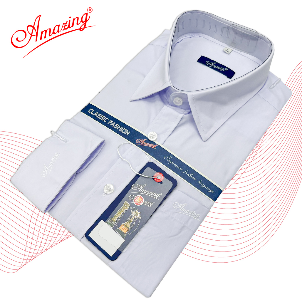 Áo somi nam nhiều màu Amazing, tay dài, thời trang công sở cao cấp, form rộng dáng suông, big size