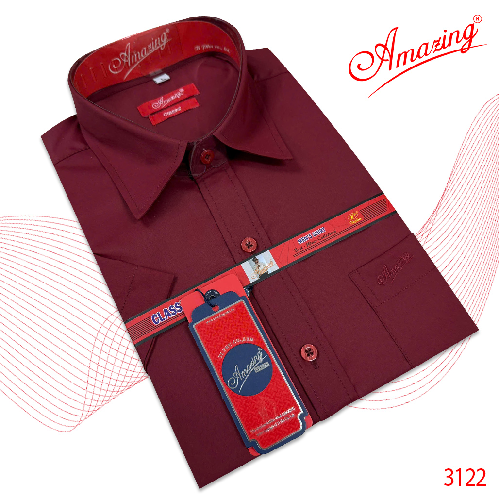 Áo Sơ Mi Nam Công Sở tay ngắn Amazing, vải kate silk mềm mướt, thấm hút mồ hôi, nhiều màu, form classic