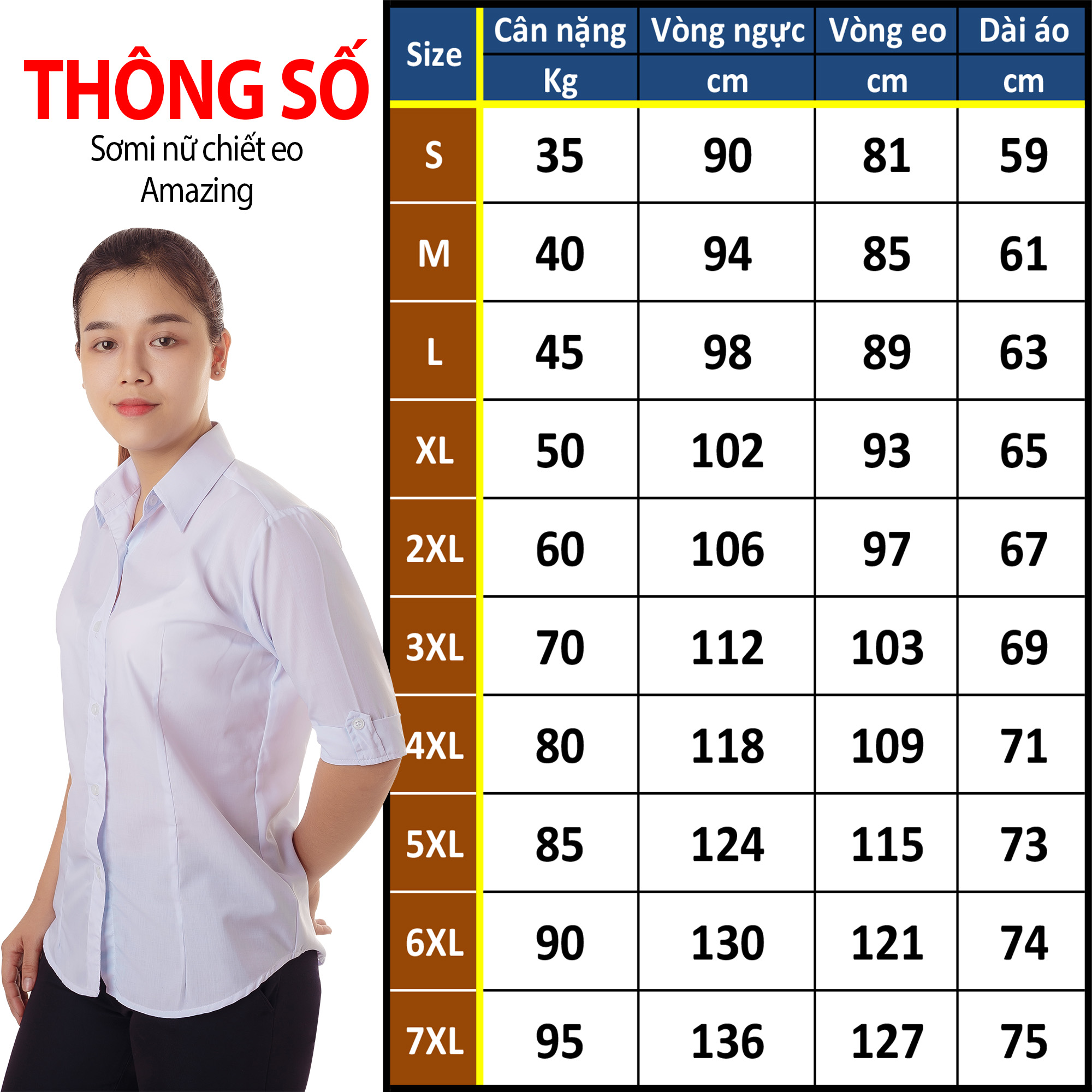 Áo sơ mi nữ trắng Amazing, tay ngắn, tay dài và tay lỡ, chiết 4 ben eo, chất vải kate silk mềm mát, 35-85kg