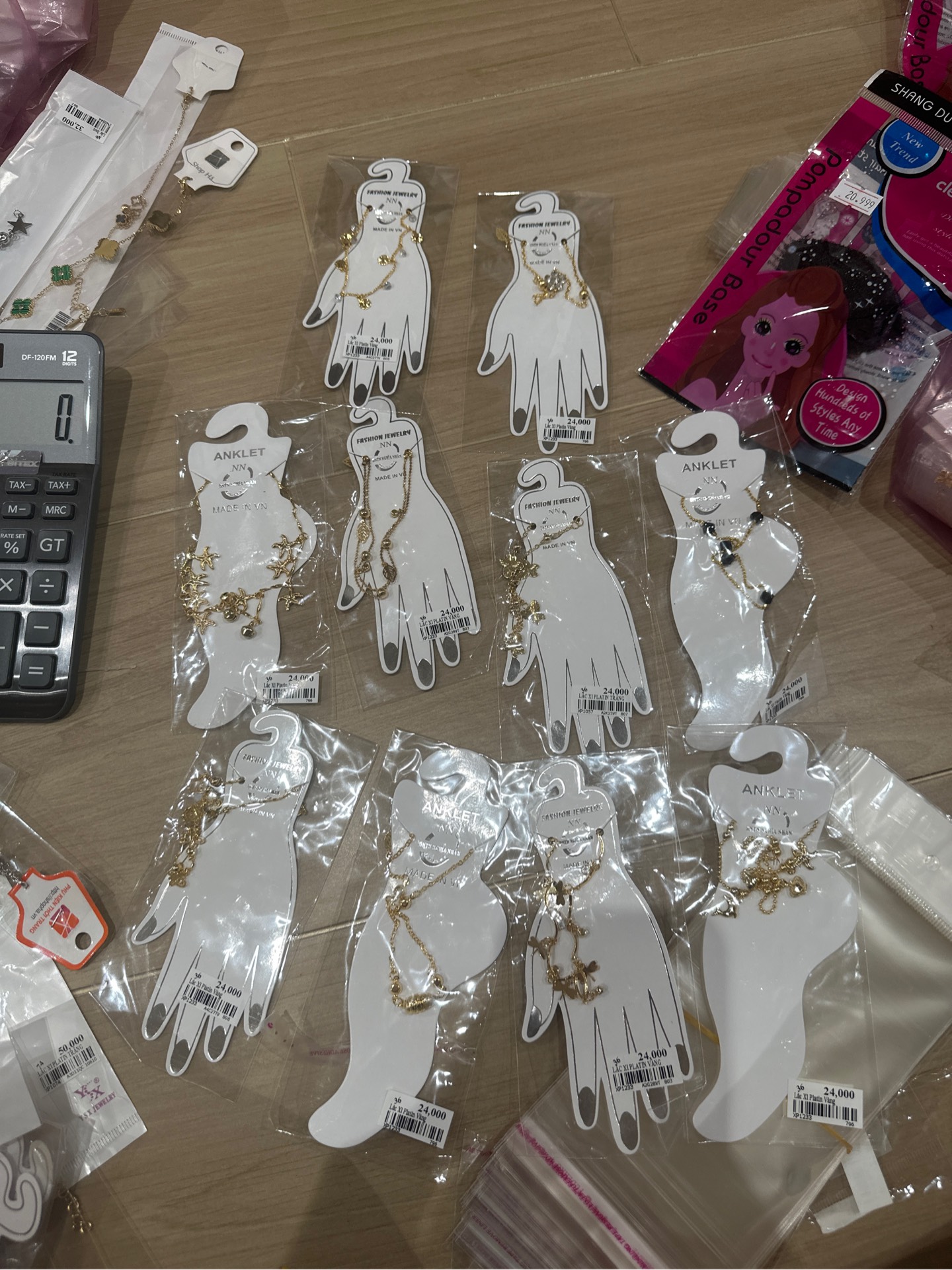 Lắc Tay- Lắc Chân Xi Plantin Vàng