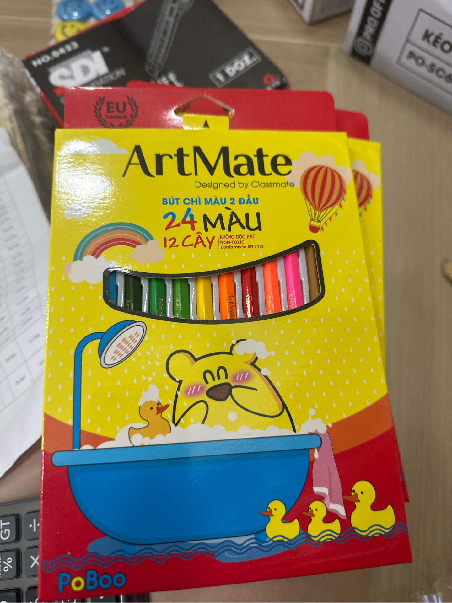 Bút Chì Màu 2 Đầu 24 Màu