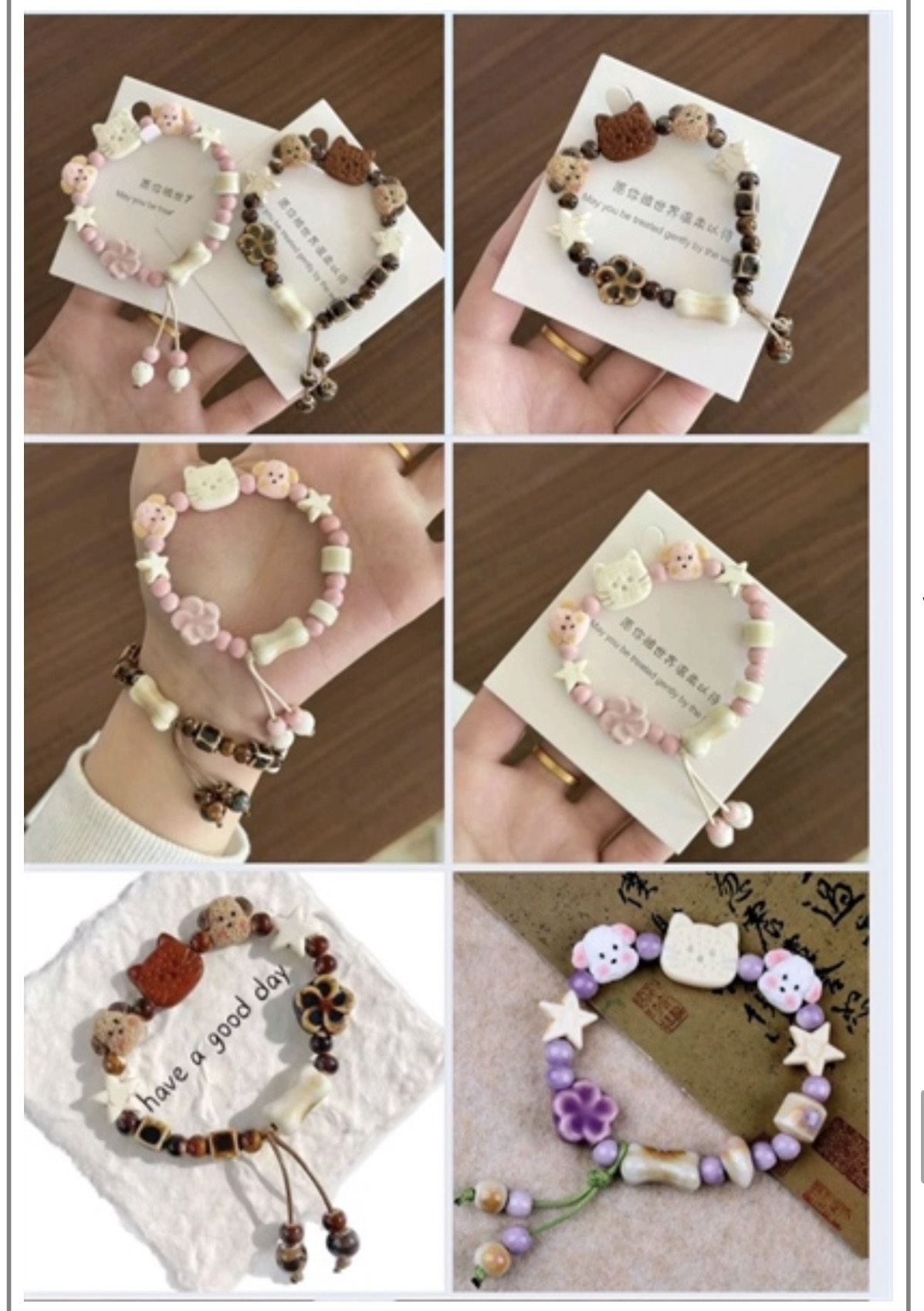 Vòng Tay Gấu Hạt Nhiều Màu