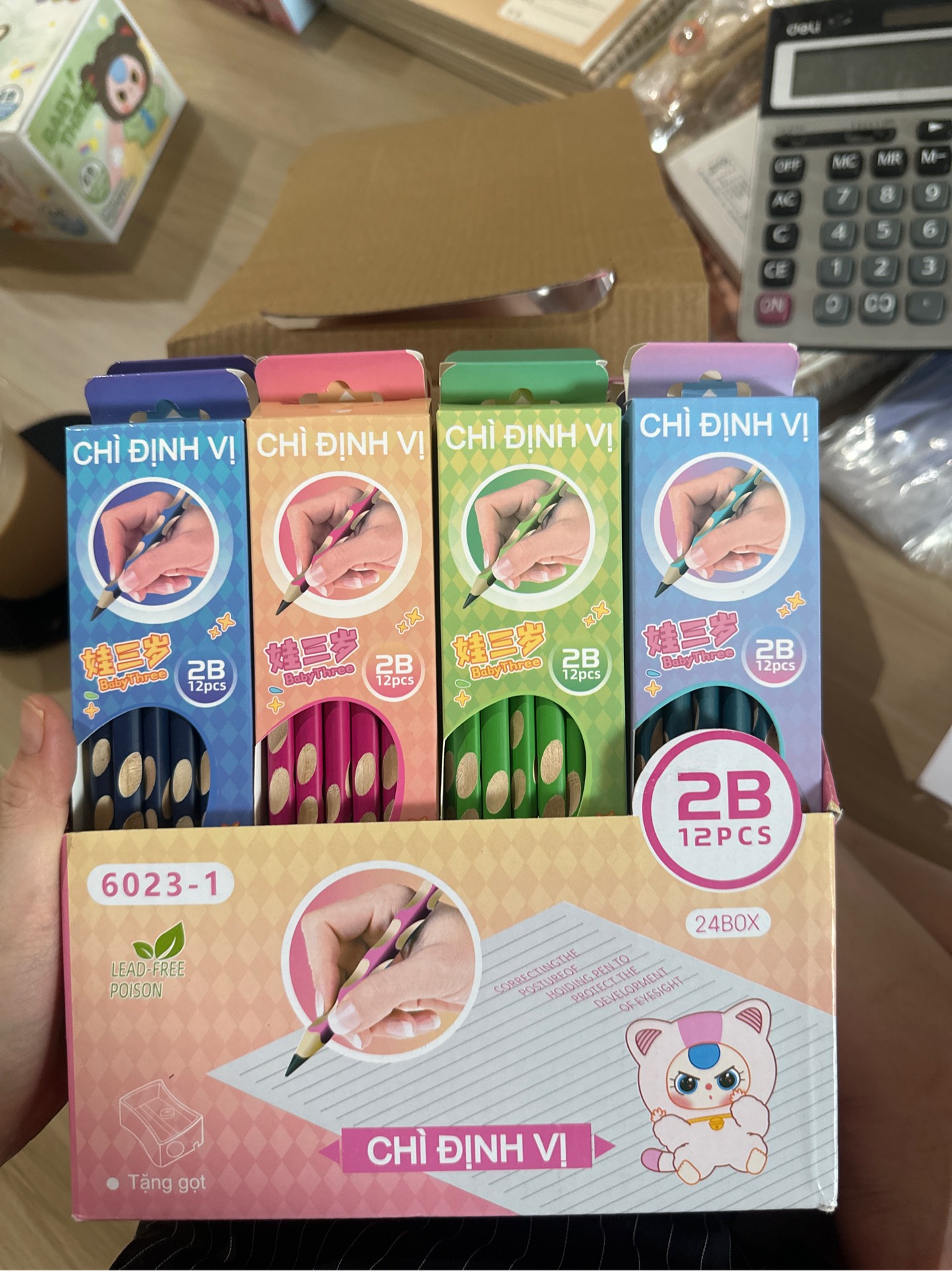 Bút Chì 2B Định Vị Baby Three ( 1 hộp 12 Bút)