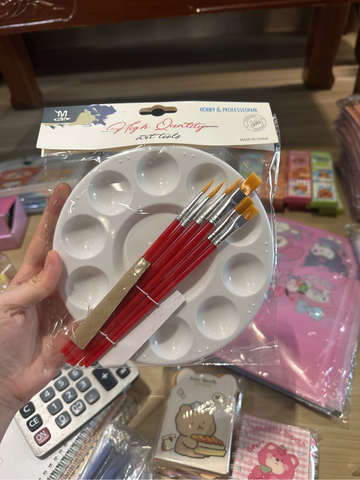 Khay Tô Màu Trong 6 Ô Kèm Cọ