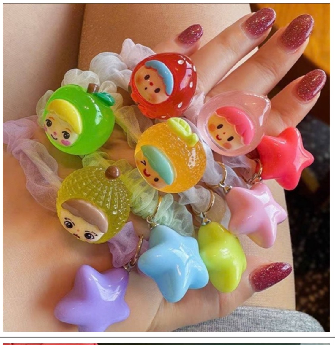 Cột Tóc Charm Cứng Trái Cây