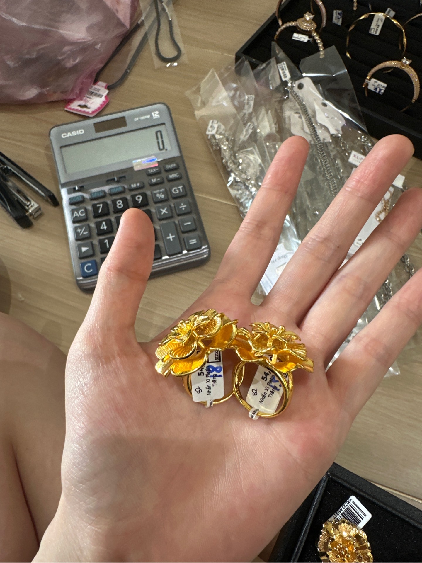 Nhẫn Xi Platin Vàng