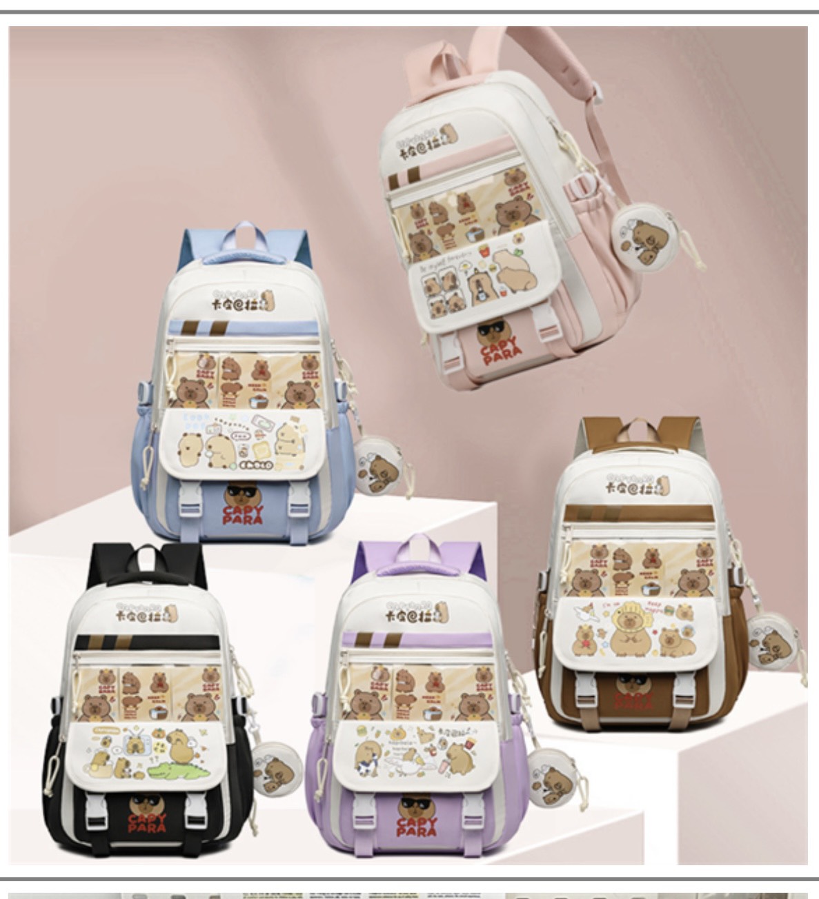 Balo Capybara Kèm Túi Nhỏ