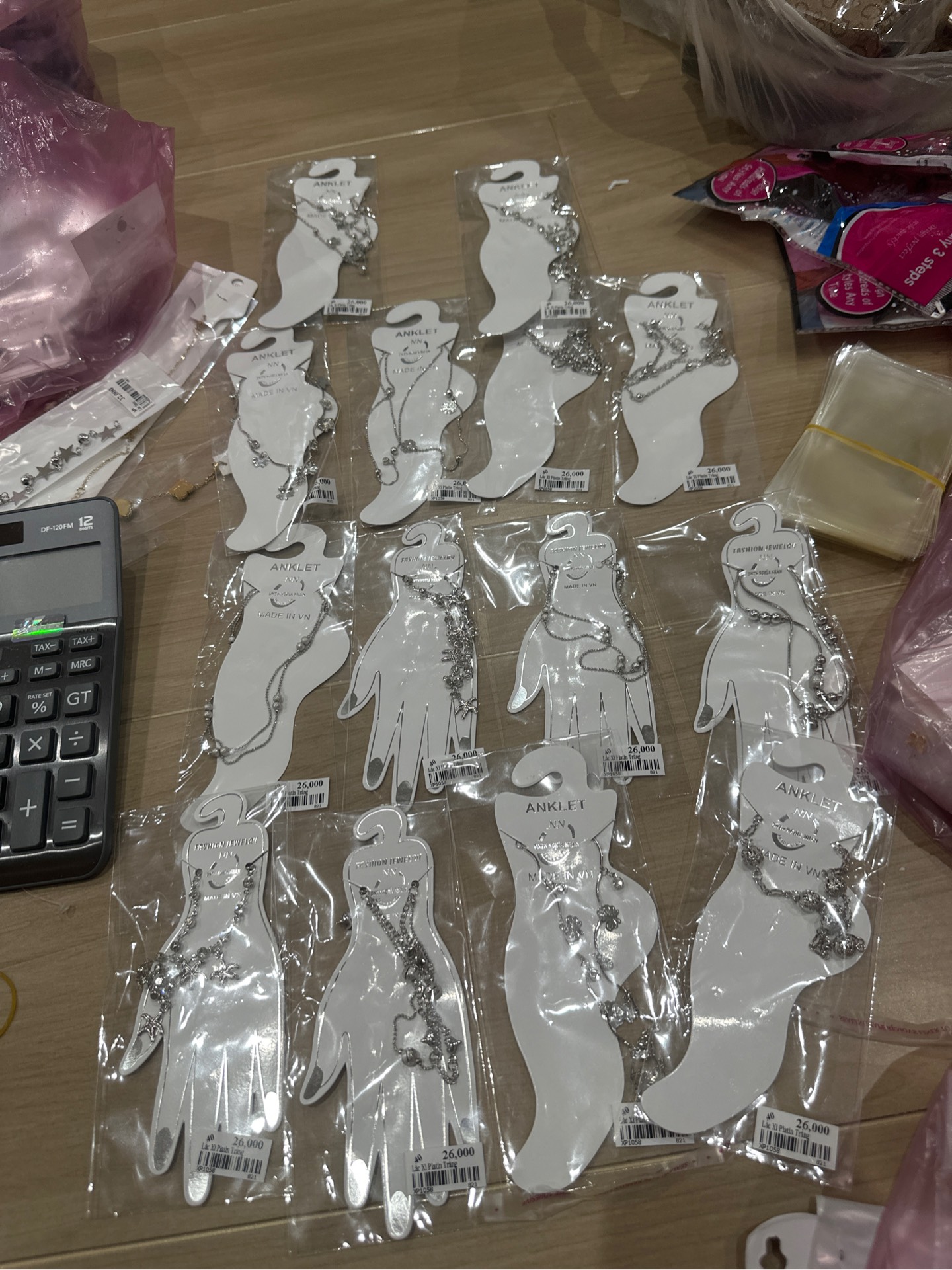 Lắc Tay- Lắc Chân Xi Platin Trắng