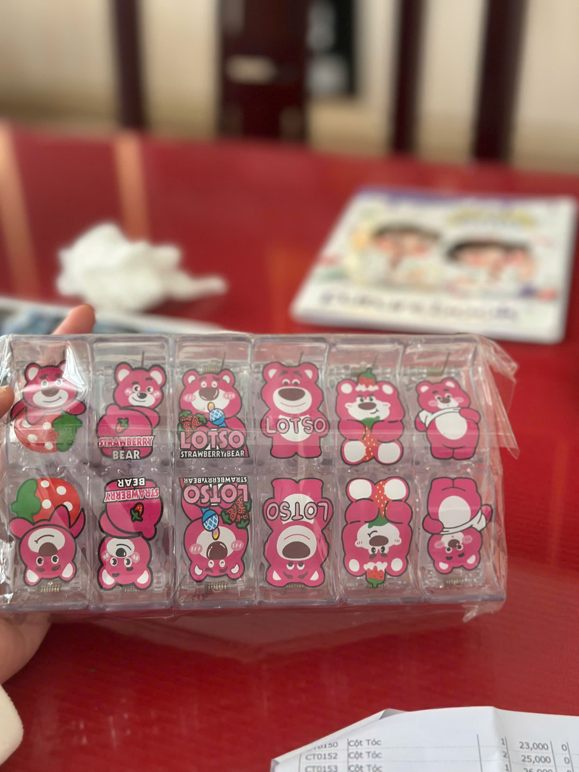 Kẹp Tóc Gấu Dâu (5 Răng)