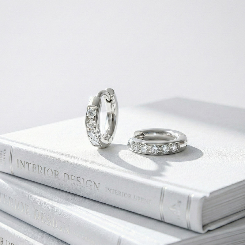 Bông tai Moissanite giả kim cương thiết kế basic nữ tính và sang trọng