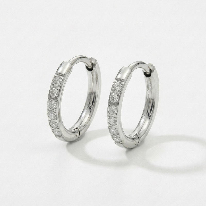 Bông tai Moissanite giả kim cương thiết kế basic nữ tính và sang trọng