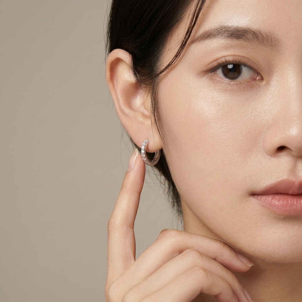 Bông tai Moissanite giả kim cương thiết kế basic nữ tính và sang trọng