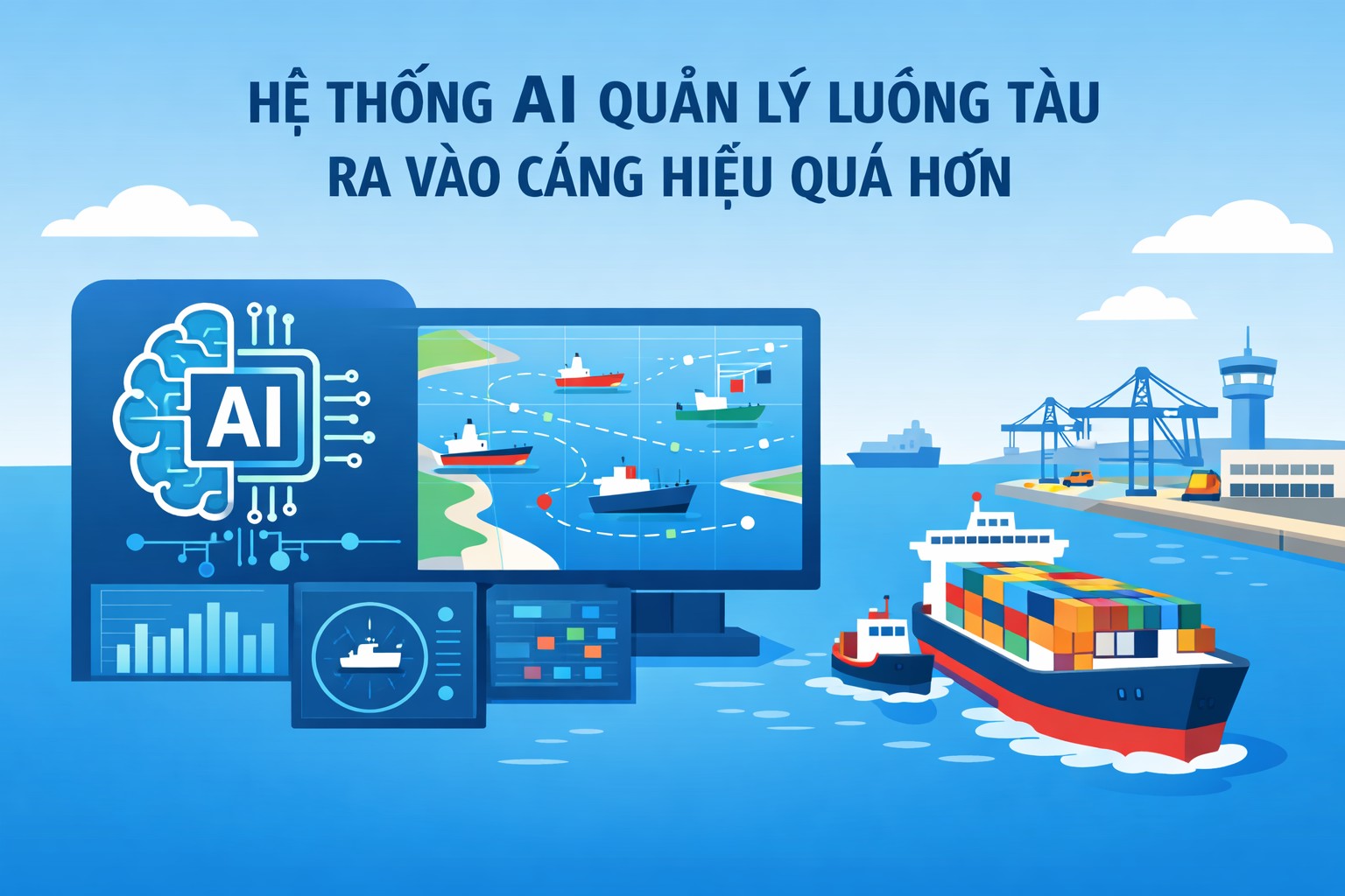 HỆ THỐNG AI GIÚP QUẢN LÝ LUỒNG TÀU RA VÀO CẢNG HIỆU QUẢ HƠN