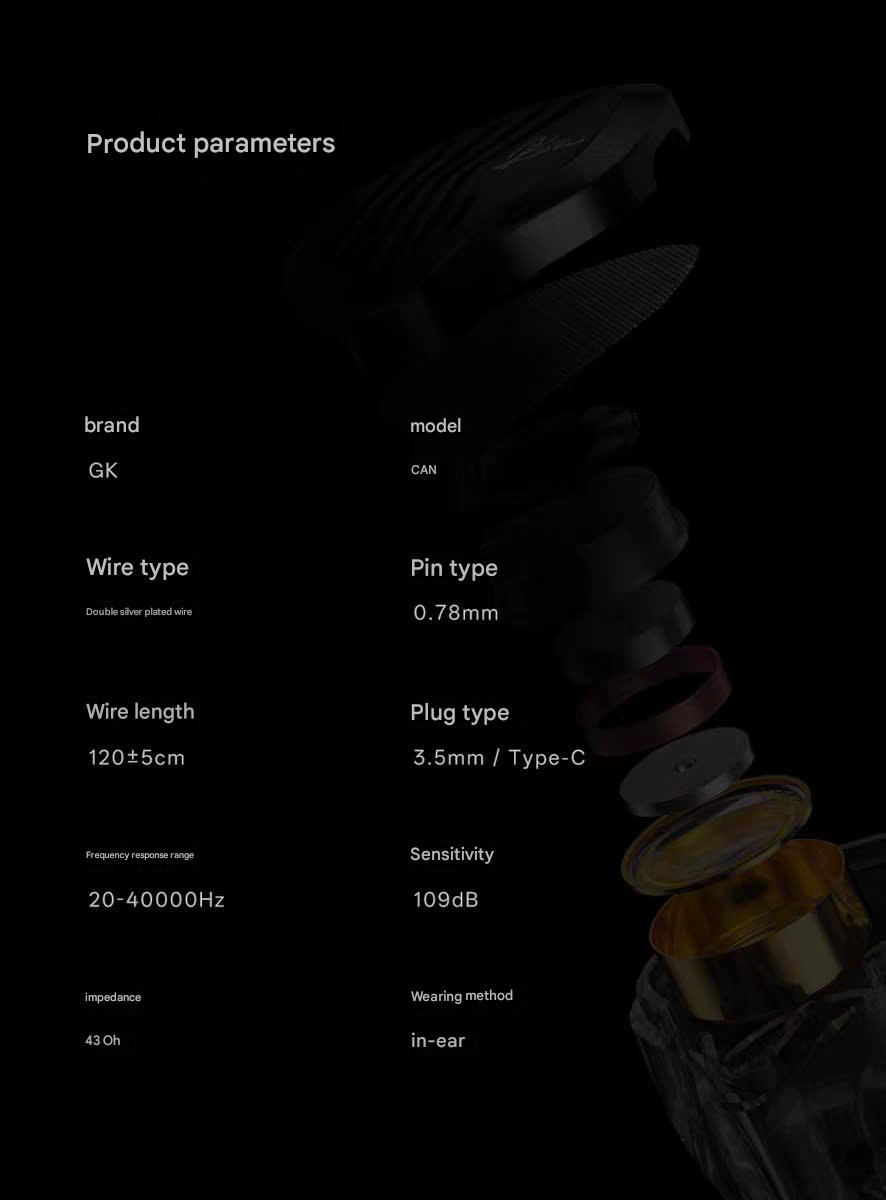 Tai Nghe IEM GK Kunten Large Dynamic Driver 10mm Nghe Tạp