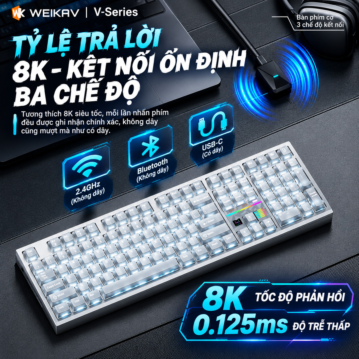 [GROUP BUY] BÀN PHÍM CƠ WEIKAV VEGA108 NHÔM CNC DUAL 8K