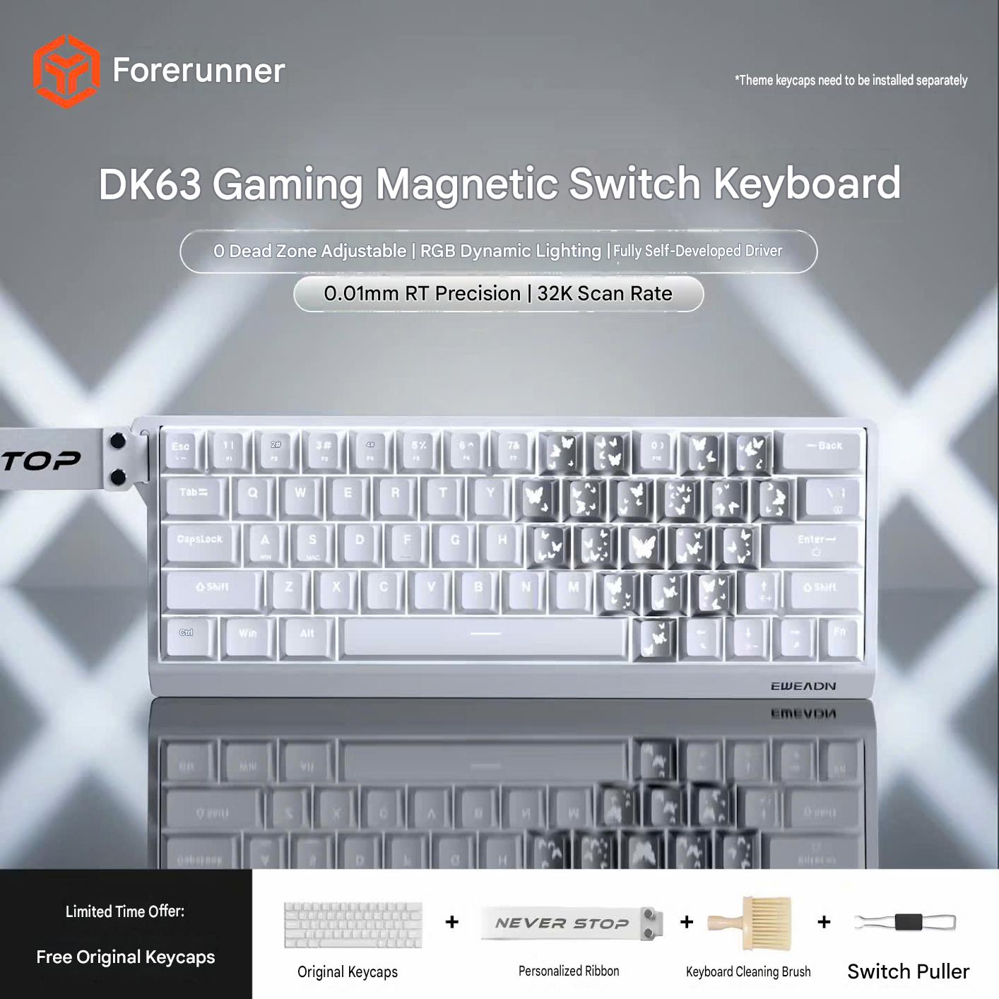 [GROUP BUY] BÀN PHÍM GAMING HE EWEADN DK63 32K POLLING RATE