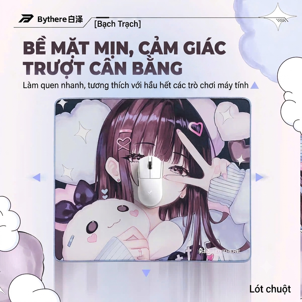 [Group Buy] Pad Chuột eSport BythereTu Niang Trung Tính Art Độc Quyền
