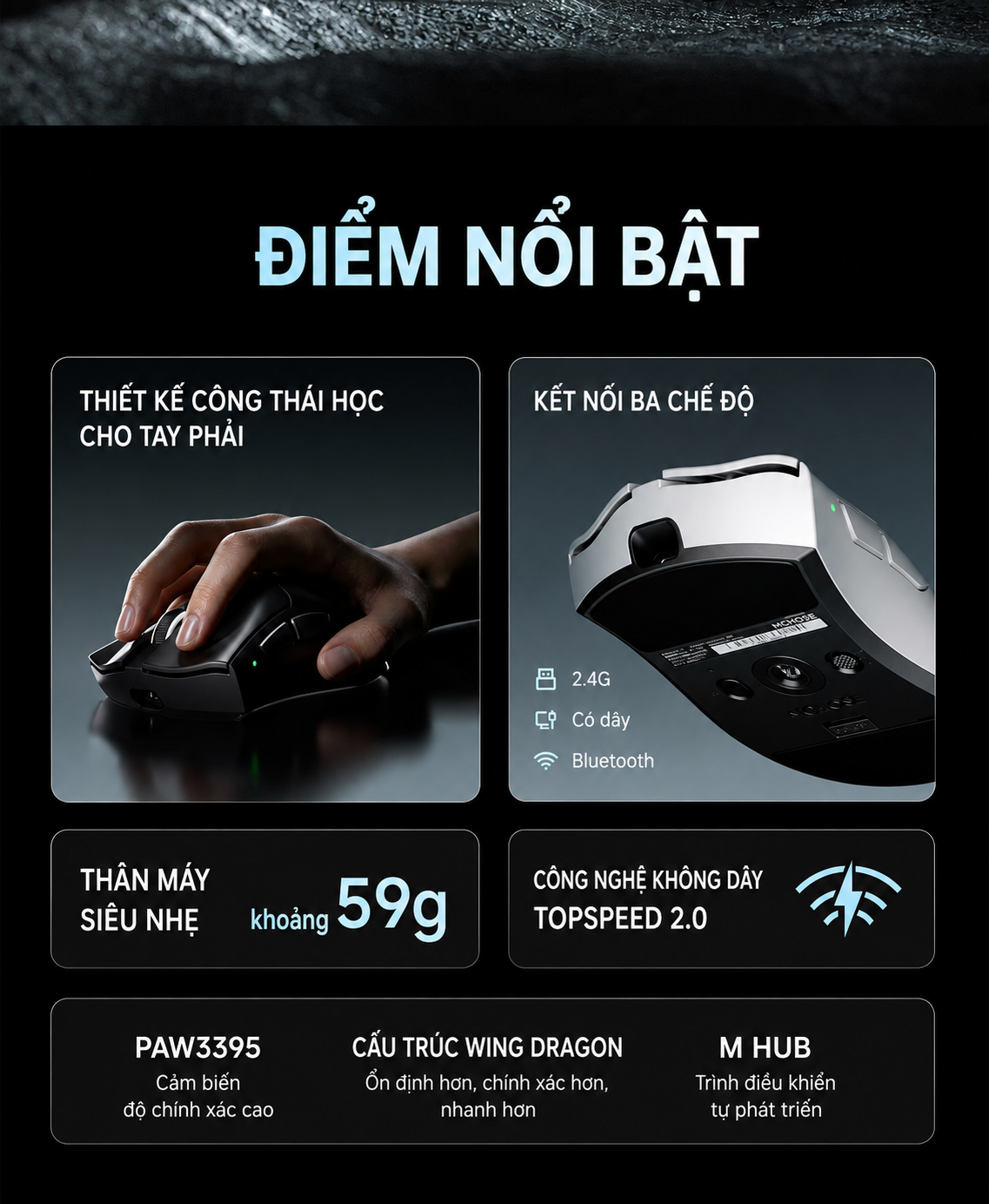 [GROUP BUY] CHUỘT GAMING CÔNG THÁI HỌC MCHOSE V7