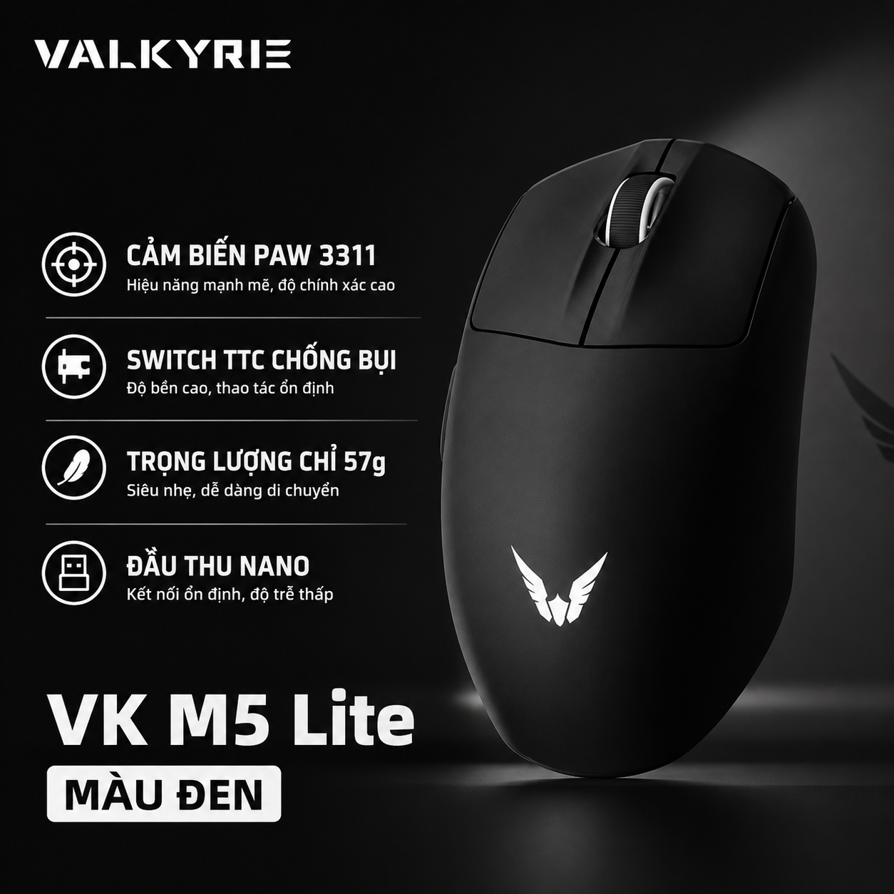 [GROUP BUY] CHUỘT GAMING VALKYRIE VK M5 LITE SHAPE STEELSRIES PRIME&nbsp;