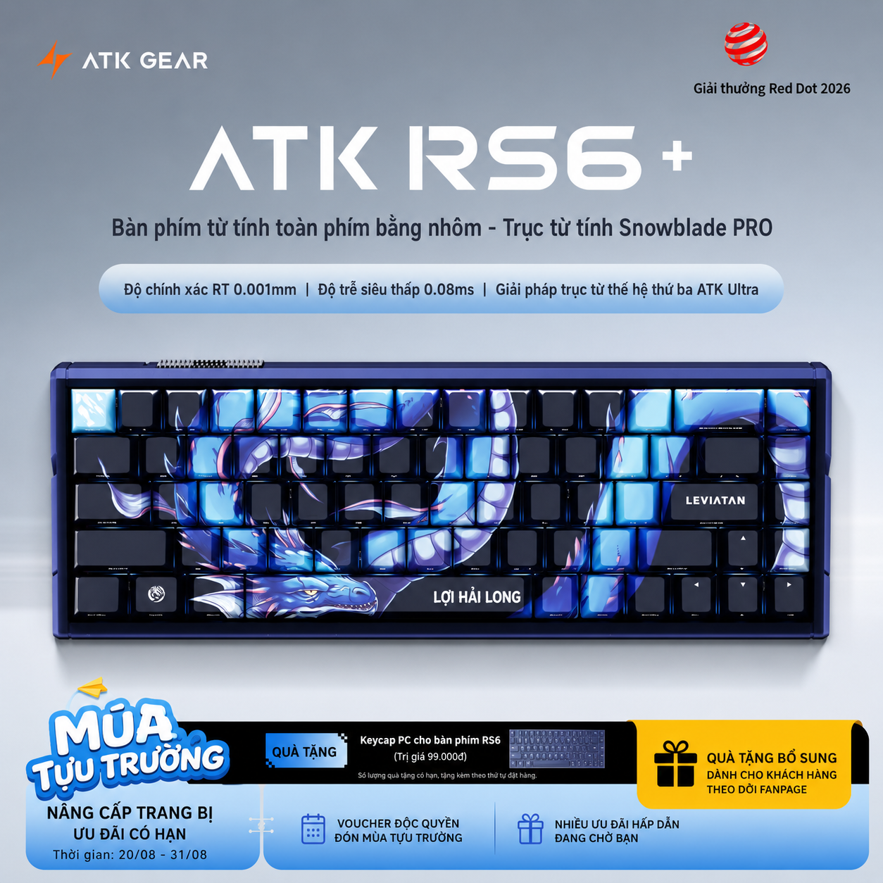 [GROUP BUY] BÀN PHÍM CƠ RAPID TRIGGER ATK RS6+ LEVIATAN LIMITED EDITION