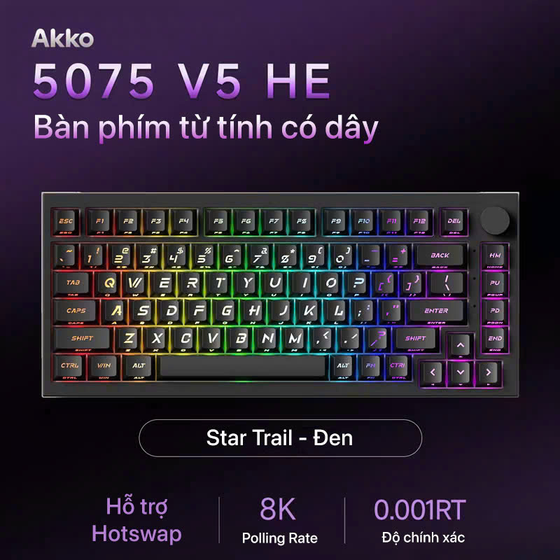 [Group Buy] Bàn Phím Cơ Gaming Akko 5075 V5 HE TMR