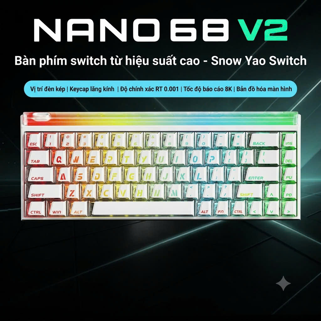 [GROUP BUY] BÀN PHÍM GAMING HE MADLIONS NANO 68 V2