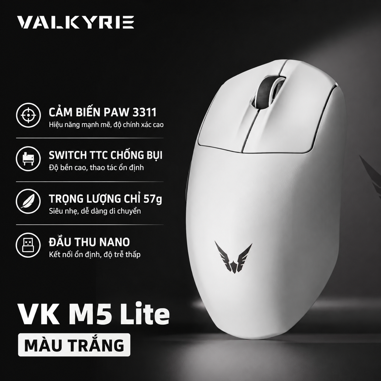 [GROUP BUY] CHUỘT GAMING VALKYRIE VK M5 LITE SHAPE STEELSRIES PRIME&nbsp;
