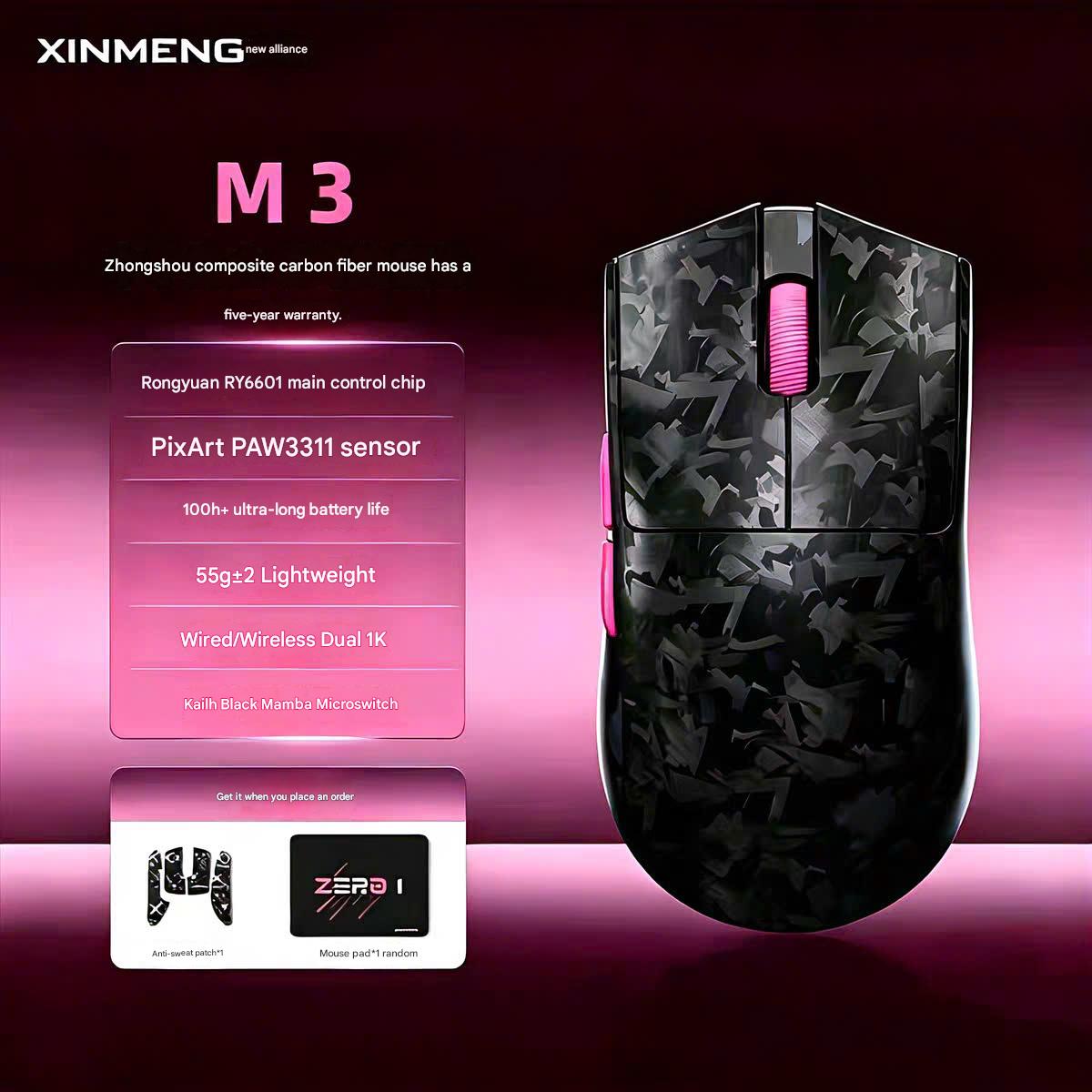 [Group Buy] Chuột Gaming Xinmeng M3 Carbon Fiber