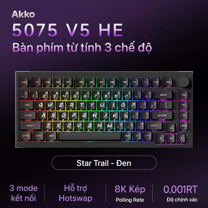 [Group Buy] Bàn Phím Cơ Gaming Akko 5075 V5 HE TMR