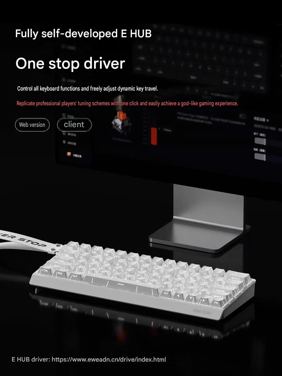 [GROUP BUY] BÀN PHÍM GAMING HE EWEADN DK63 32K POLLING RATE